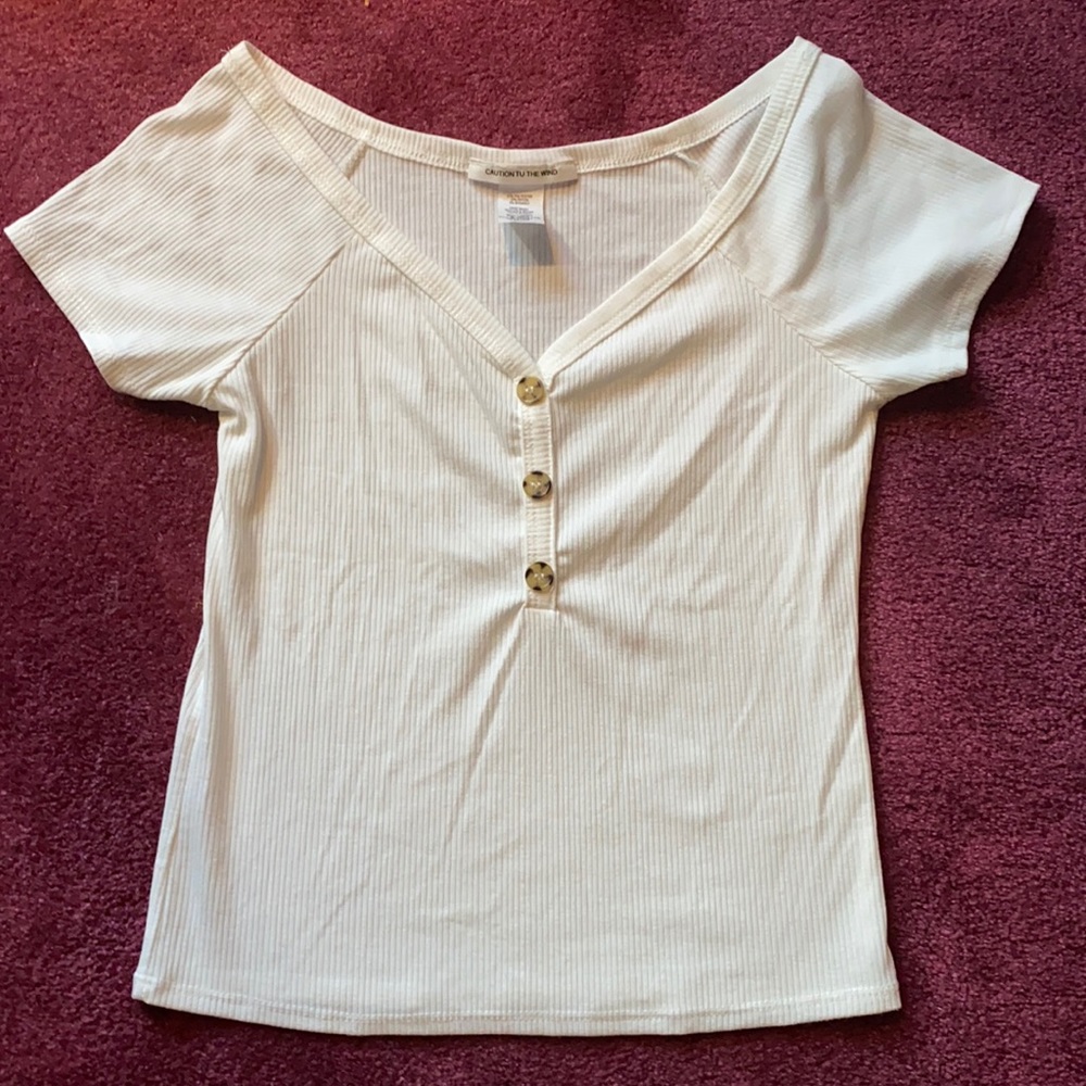 Cream Blouse with Buttons